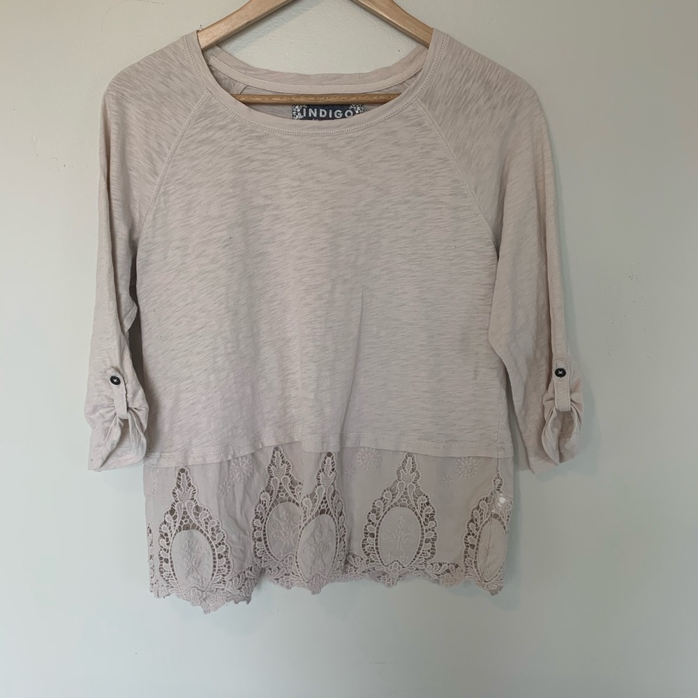 Beige Scallop Shirt